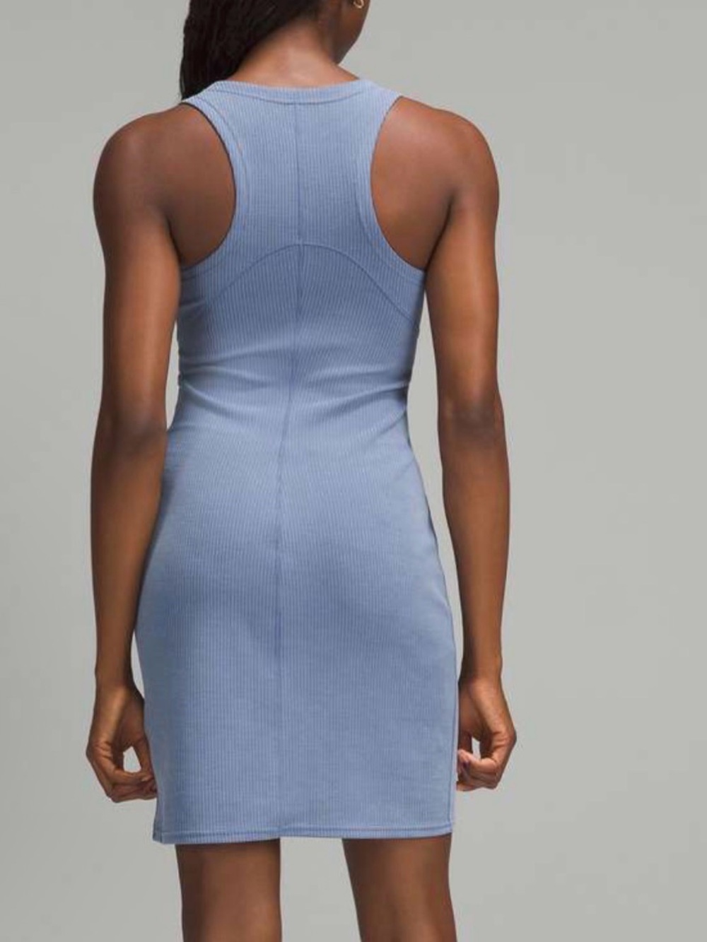 Lululemon Ribbed Softstreme Slim-Fit Tank Dress 4 oasis blue